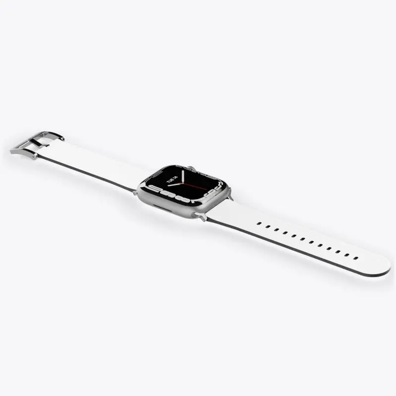 Classic Apple Watch Band White & Silver